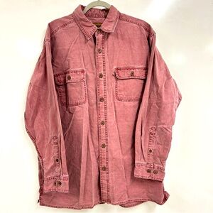 0179 Clearwaters Outfitters Garment Dyed Button-Up Shirt Vintage Workwear Utilit